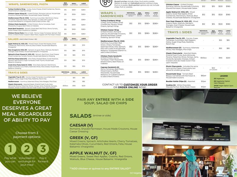 Cafe 180 Menu