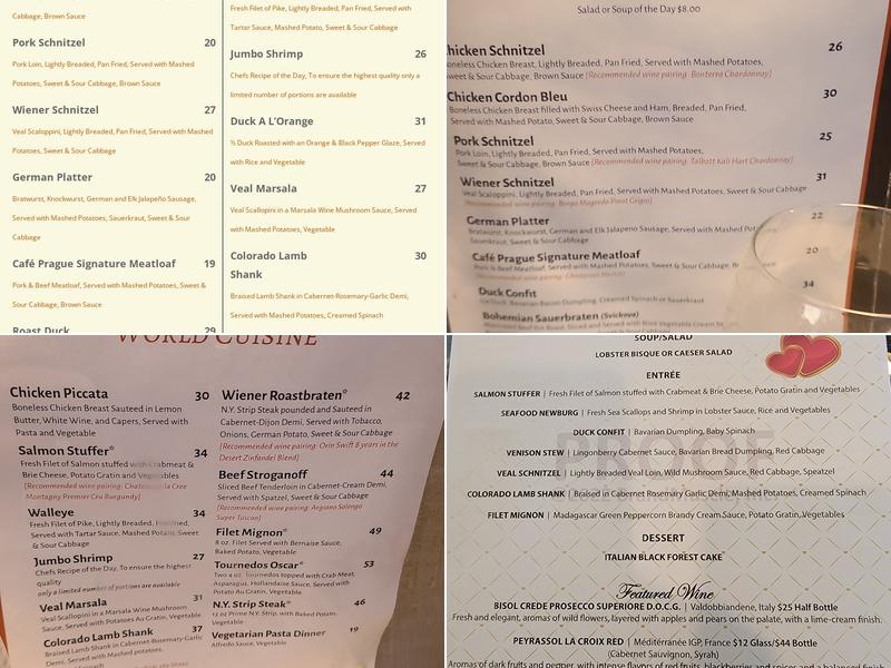 Cafe Prague Menu