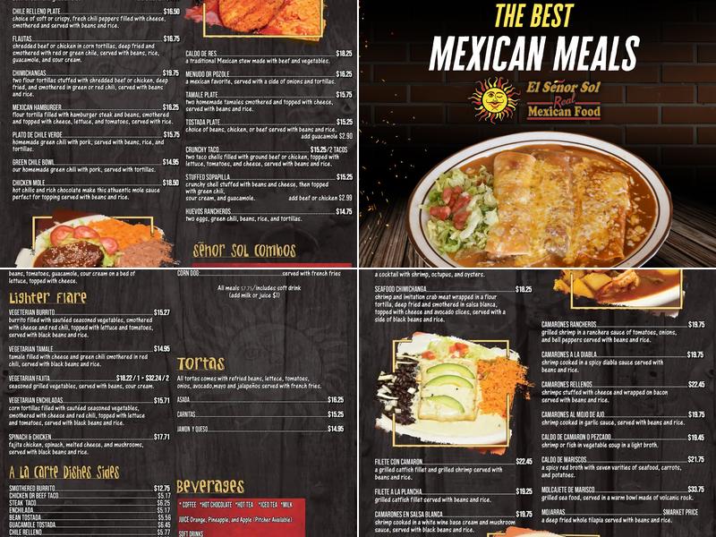 El Señor Sol Menu