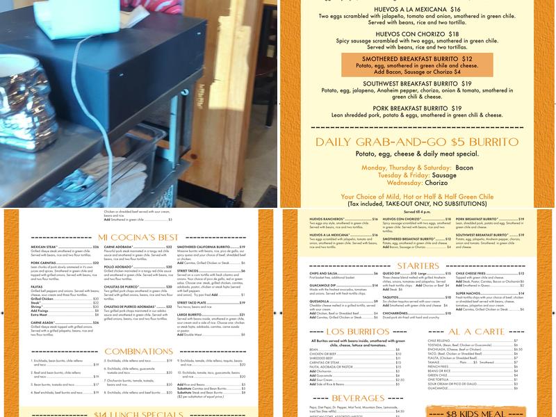 Mi Cocina Express Menu
