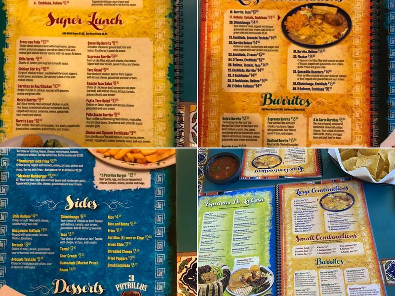 3 Potrillos Restaurant Menu