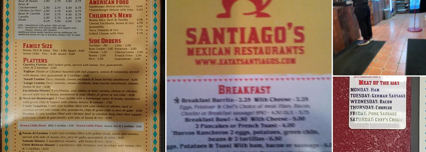 Santiago's Mexican Restaurant Menu