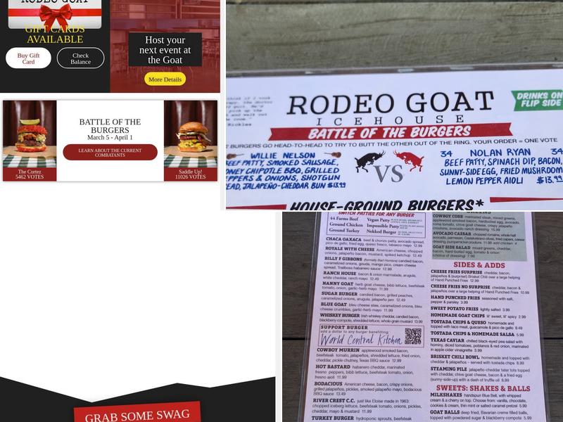 Rodeo Goat Menu