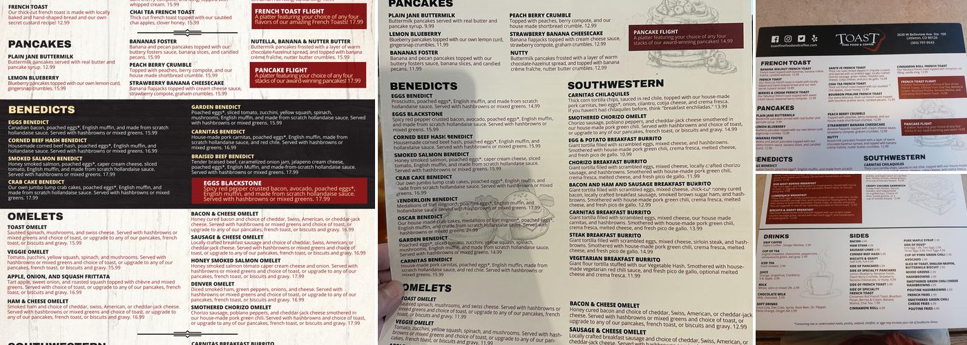 Toast Fine Food & Coffee Menu