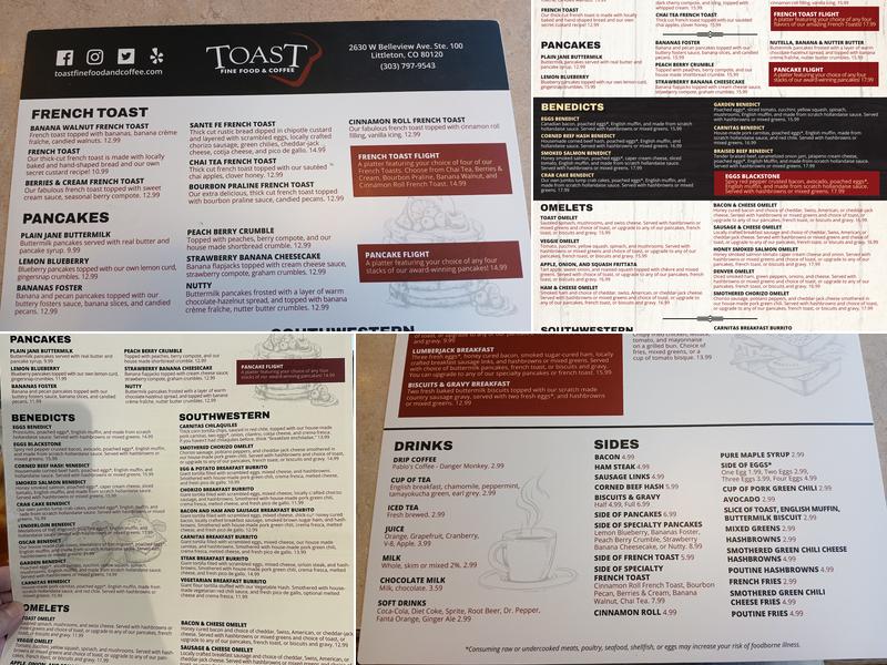 Toast Fine Food & Coffee Menu