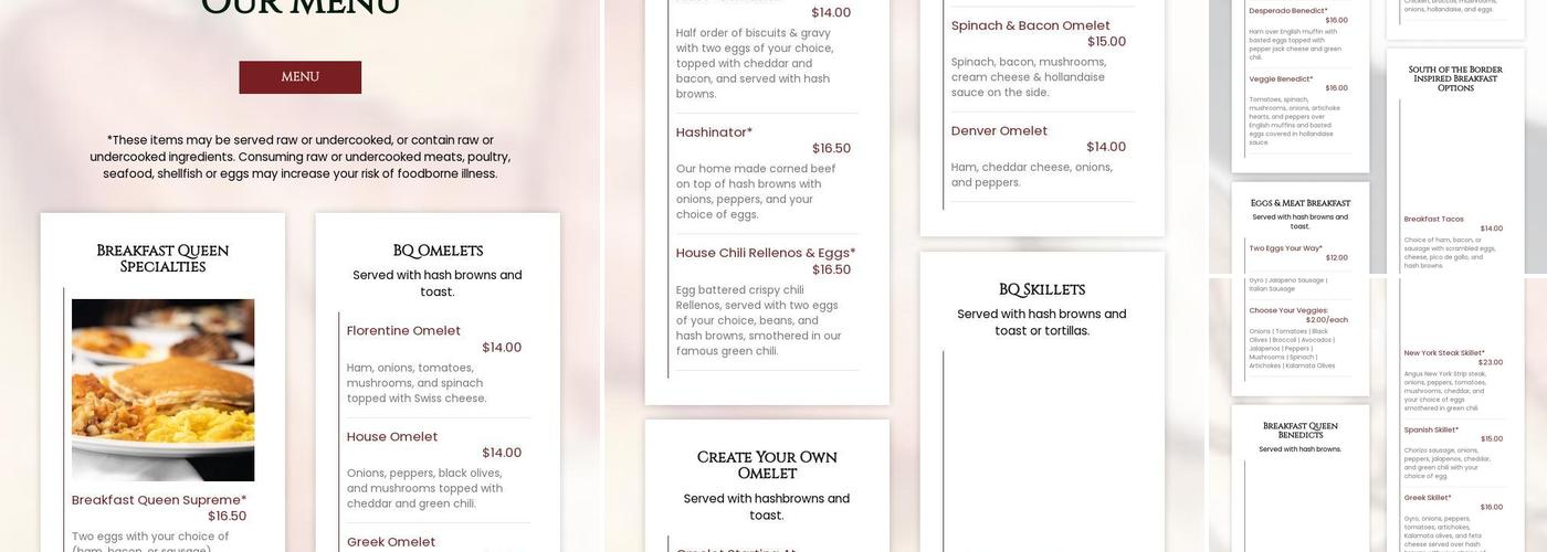 Breakfast Queen Menu