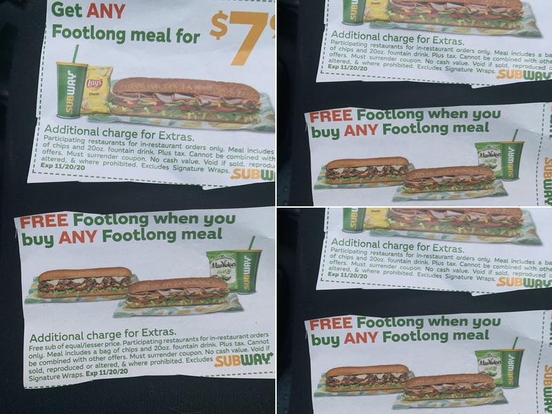 Subway Menu