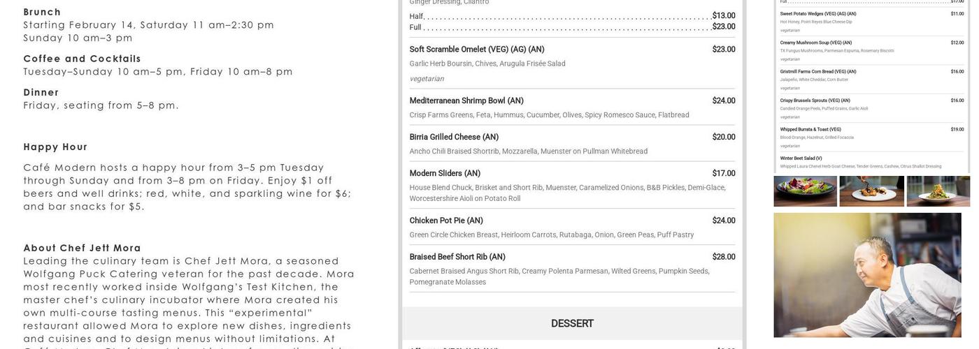 Café Modern Menu