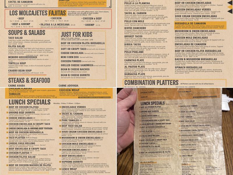 Los Molcajetes Menu