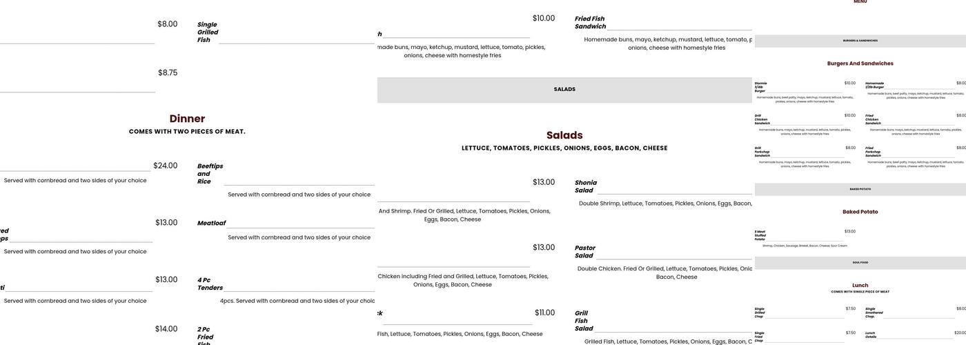 Stormie Monday Cafe Menu