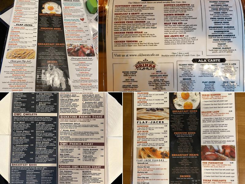 Oldwest Cafe of Bedford Menu