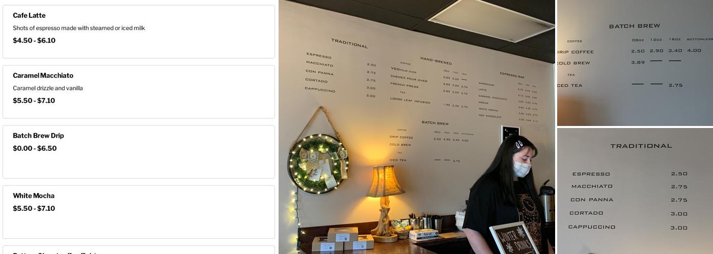 Edge Coffeehouse Menu