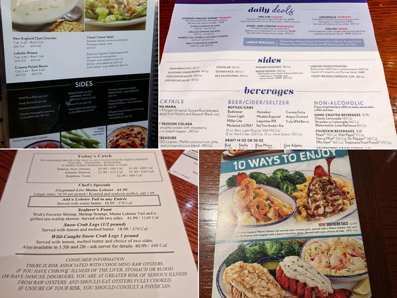 Red Lobster Menu