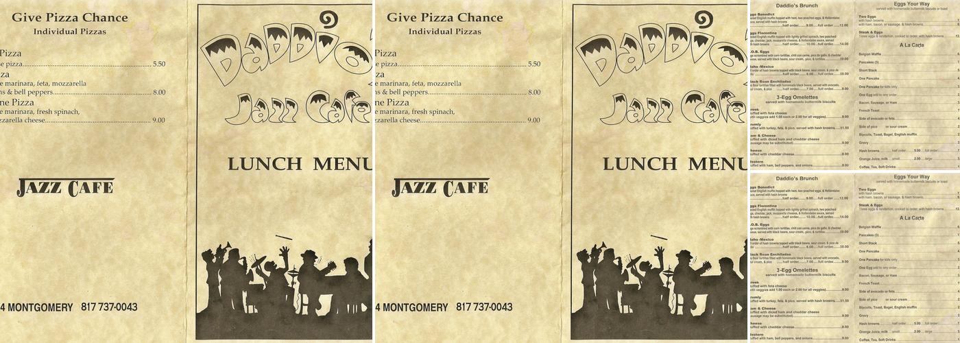 Jazz Cafe Menu