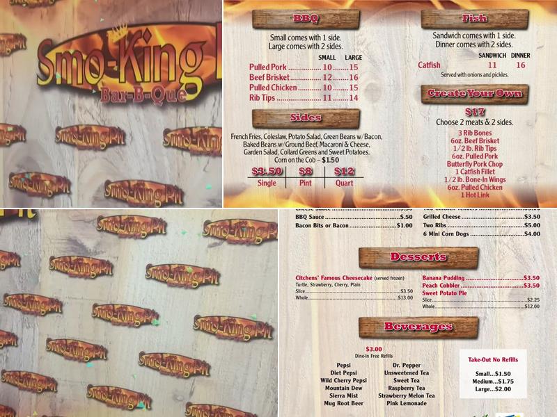 Smo-King Pit Menu