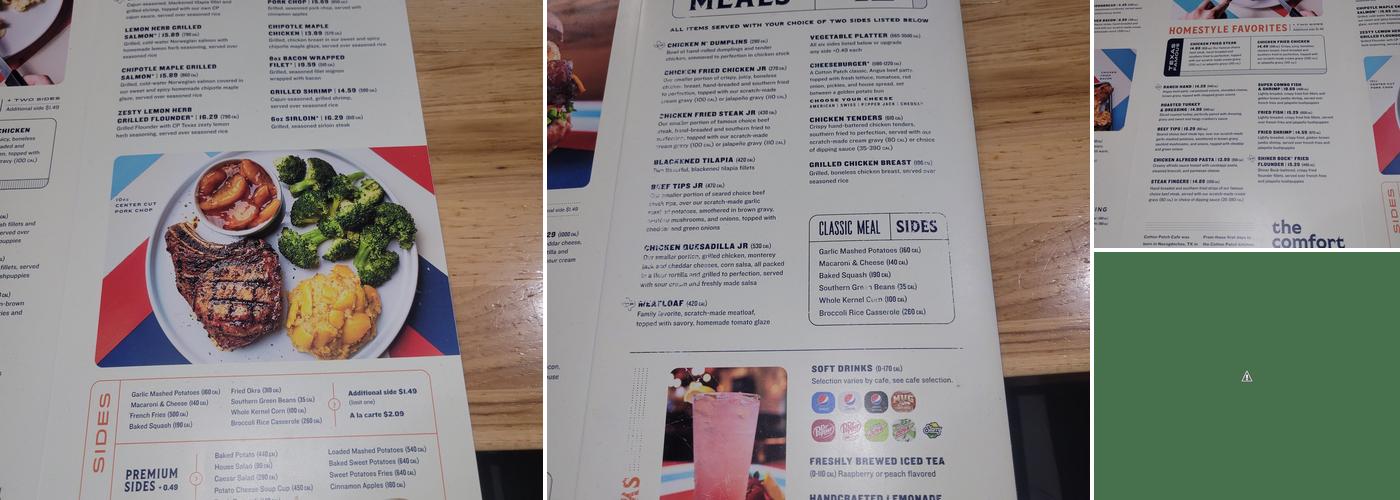 Cotton Patch Cafe Menu