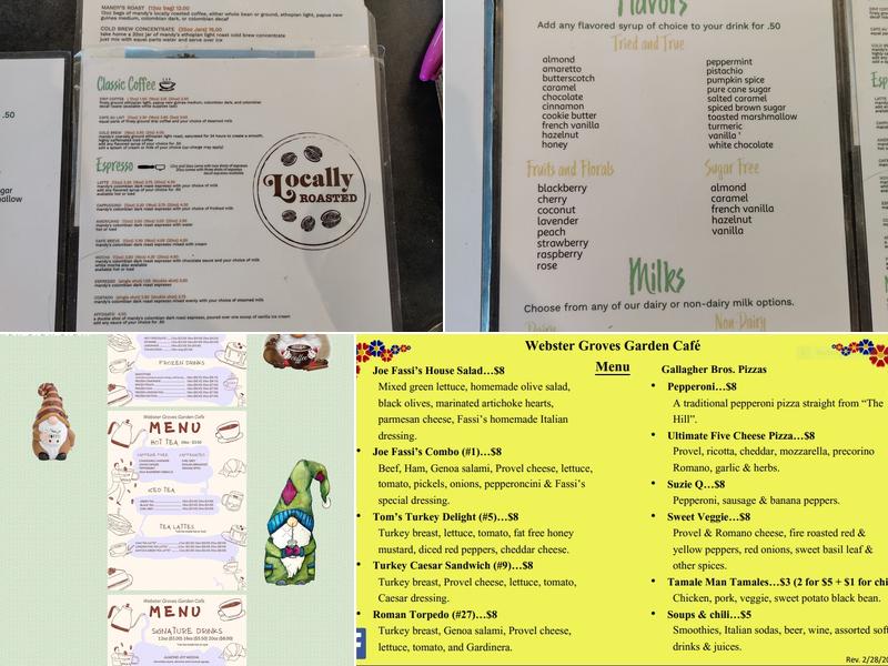 Webster Groves Garden Cafe Menu