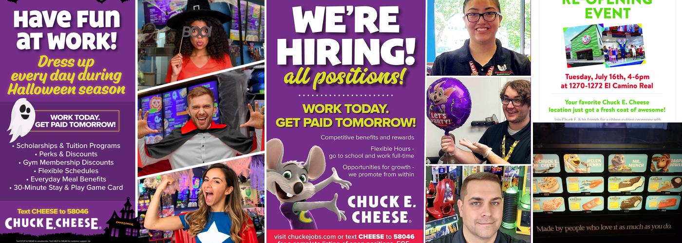 Chuck E. Cheese Menu