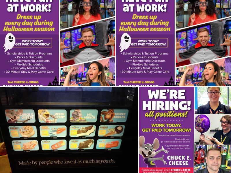 Chuck E. Cheese Menu