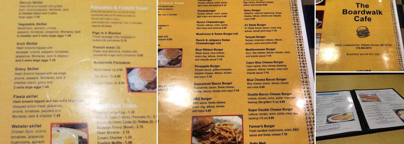 Boardwalk Cafe Menu