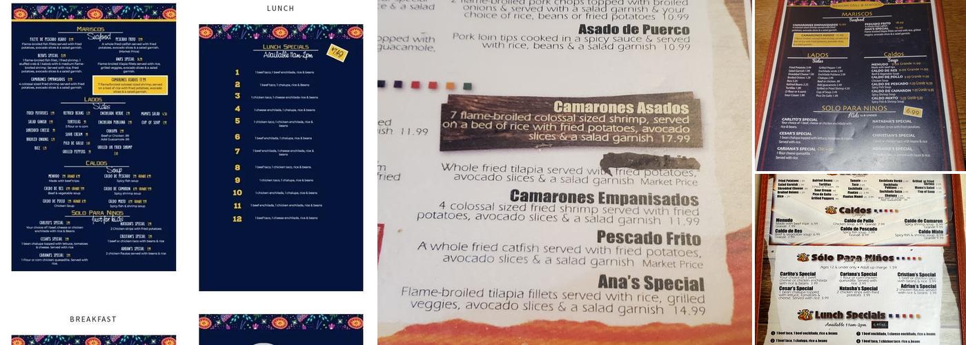 Los Asaderos Menu