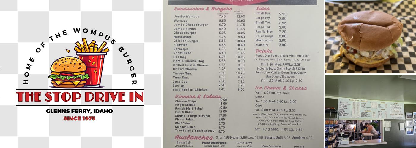 The Stop Drive-In Menu