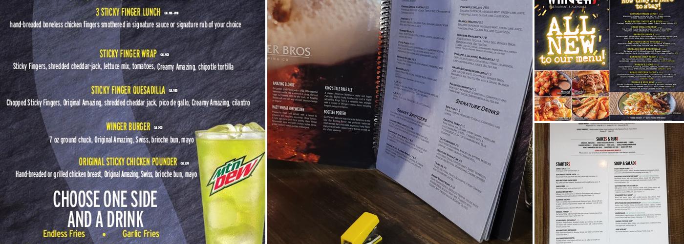 WINGERS Restaurant & Alehouse Menu