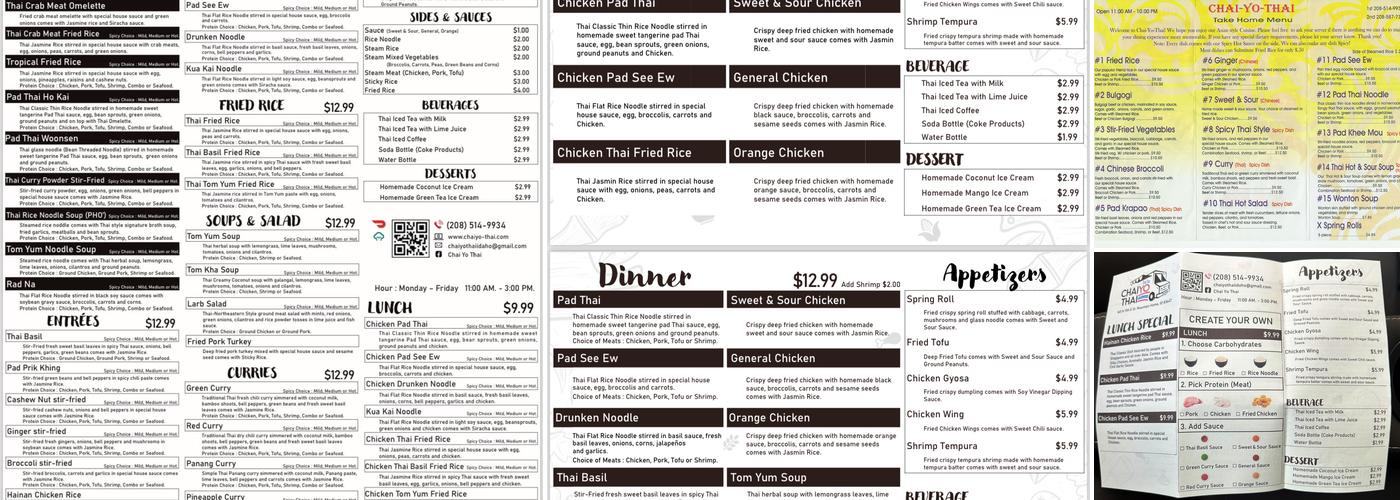 ChaiYo Thai Menu