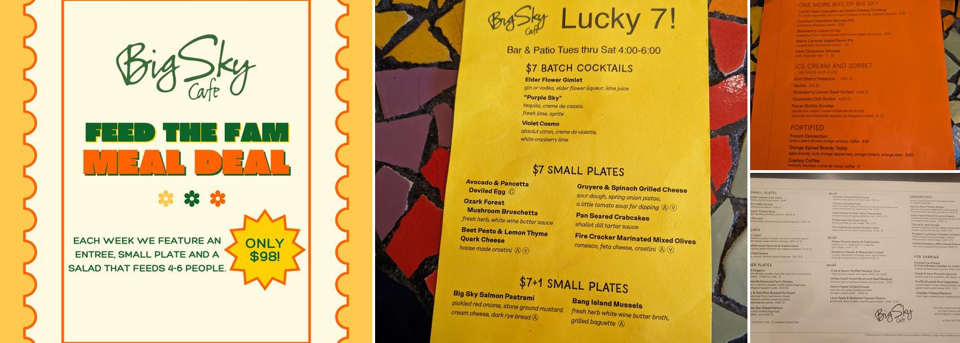 Big Sky Cafe Menu