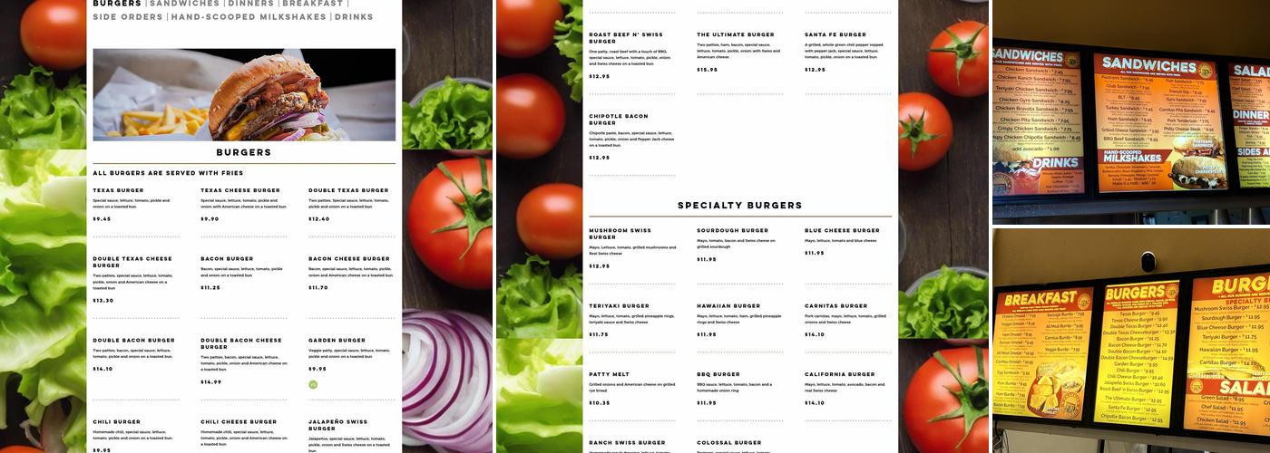 Frankies Burgers Menu