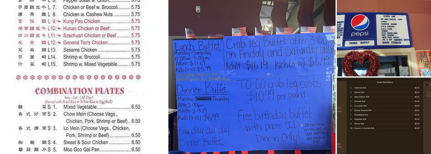 Panda Buffet Menu