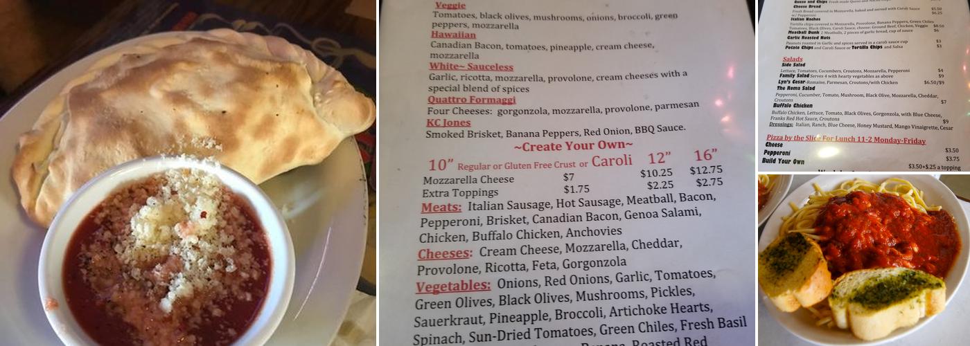 Roma Pizza Menu