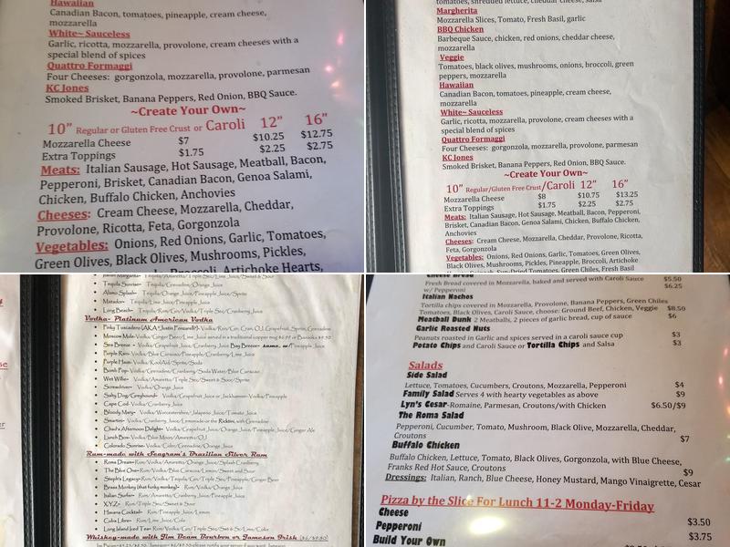 Roma Pizza Menu