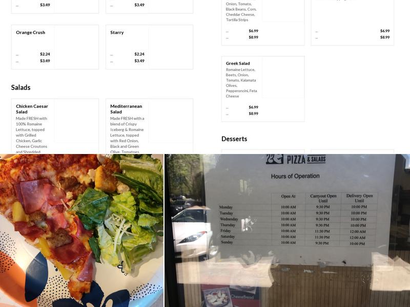 Blackjack Pizza & Salads Menu