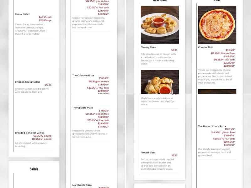 Empire State Pizza Menu