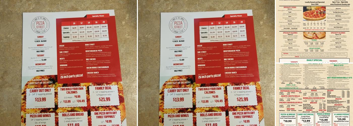 Pizza Street Menu