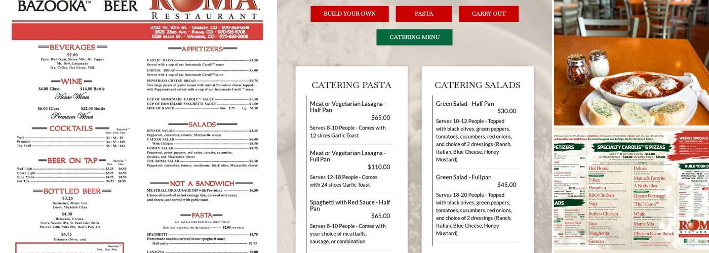 Roma West Menu