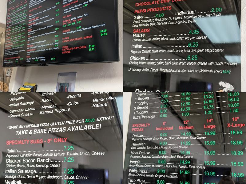 Eaton Pizza & Subs Menu