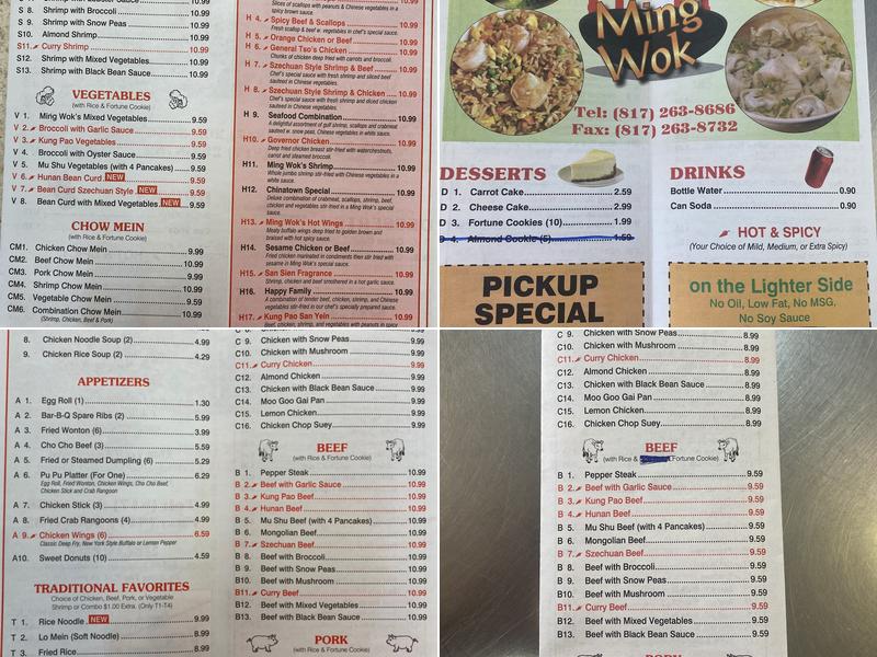 Ming Wok Menu