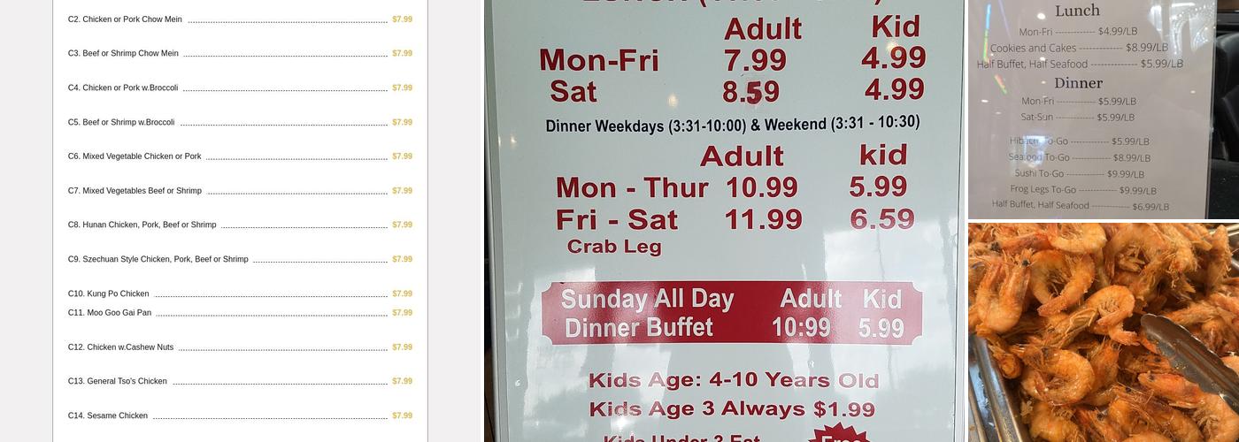 Asian Buffet Menu