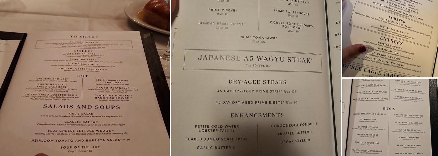 Del Frisco's Double Eagle Steakhouse Menu