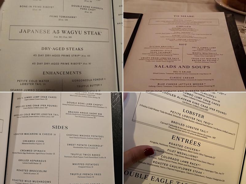 Del Frisco's Double Eagle Steakhouse Menu