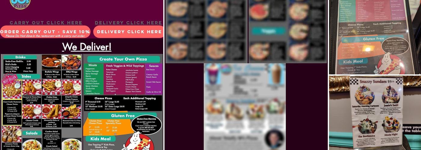 Totally 80's Pizza & Museum Menu