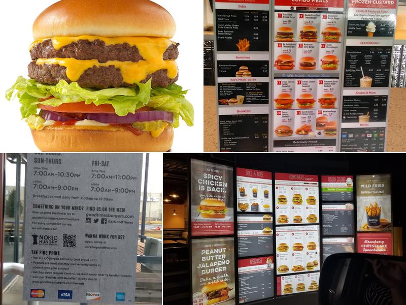 Good Times Burgers & Frozen Custard Menu