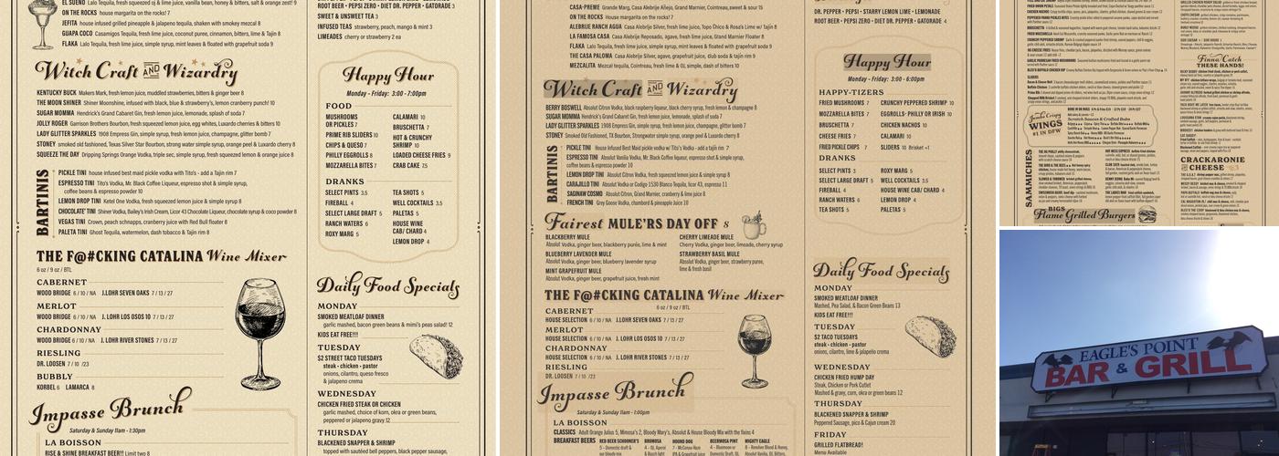 Eagle's Point Bar & Grill Menu