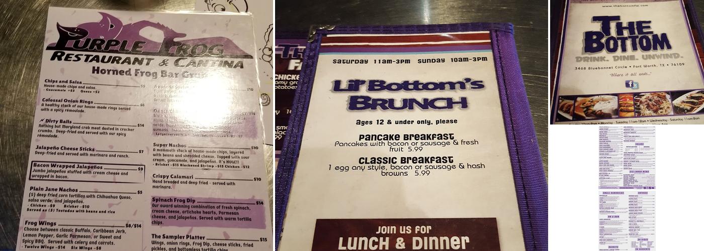 The Purple Frog Restaurant & Cantina Menu