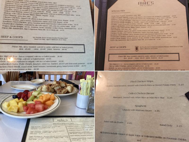 Mac's Bar & Grill Menu