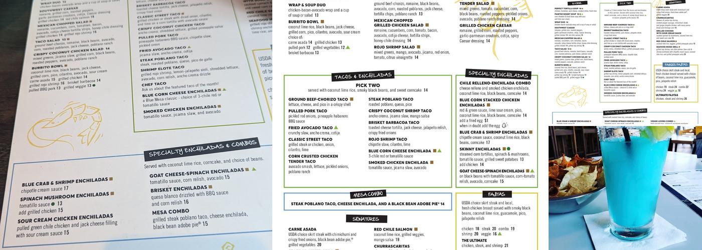 Blue Mesa Grill Menu