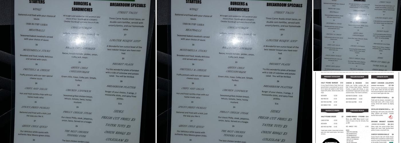 Pour’d Bev & Co Menu