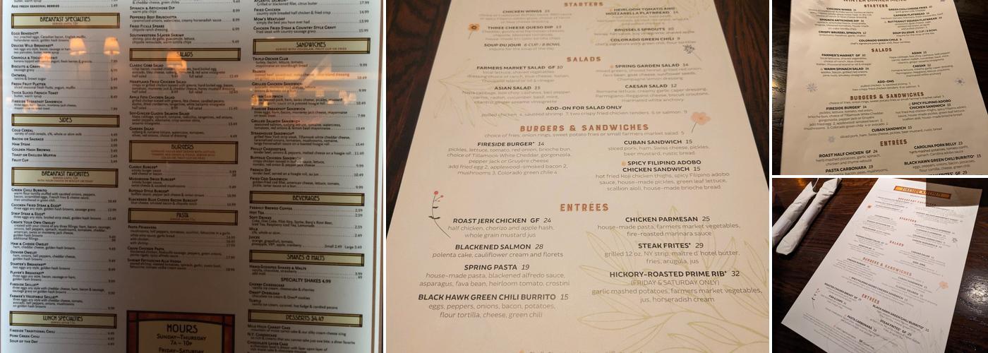 Fireside Kitchen Menu